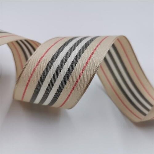 N1208 38MM Woven-in Wired Stripes Satin Ribbon for gift bow,wedding,cake wrap,tree decoration,wreath 25 Yards Roll