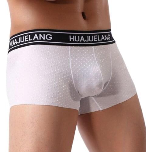 Men Seamless Boxer Shorts High Quality Male Boxer Panties Men Breathable Nylon Underwear Sexy U Convex Low Waist Man Underpants