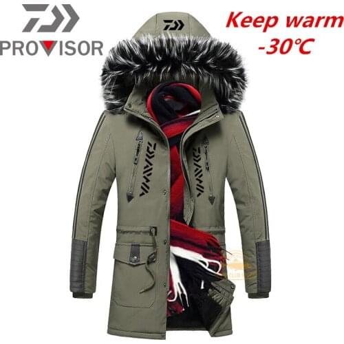 Daiwa Fishing Clothing Outdoor For Men Autumn Winter Waterproof Warm Fishing Jackets Patchwork Hooded Mountaineering Jackets