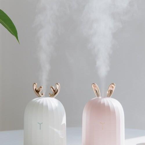 Cute Deer Rabbit Ultrasonic Air Humidifier 220ML USB Air Humidifier Timing steam Diffuser with LED Night Lamp