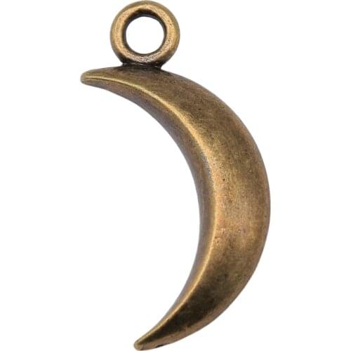 WYSIWYG 3pcs 31x14mm Moon Charm Pendants For Jewelry Making Antique Silver Color Crescent Moon Pendants