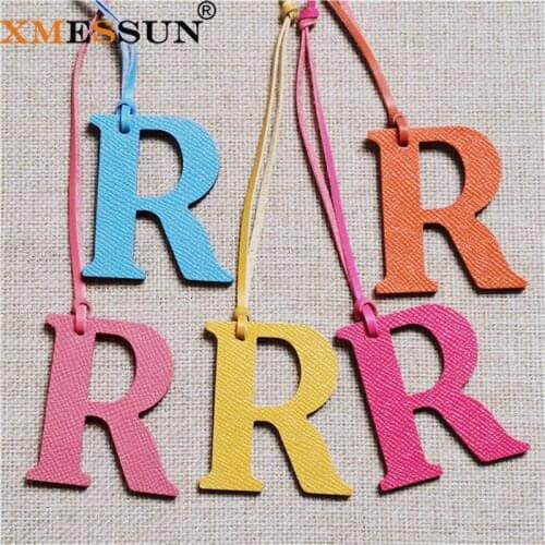 XMESSUN New English Letters R Luxury Genuine Natural Leather Character Alphabet Keychain Charm Backpack Pendant Ladies Women Bag