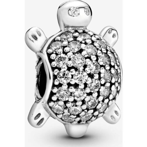 Fit Original Pandora Charms Silver 925 Bracelet 925 Sterling Silver Pave Sea Turtle Charm Bead Women Jewelry Berloque
