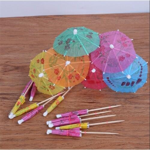 10 pcs/lot Mini Umbrella Tropical Parasol Umbrella Cake Decorating Snack Cocktail Wedding Birthday Party Drinks Picks Decoration