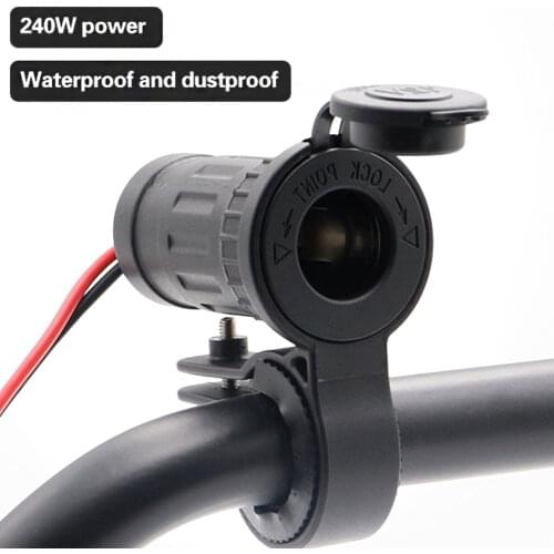 12-24V Cigarette Lighter Socket Waterproof Car Boat Motorcycle Handlebar Cigarette Lighter Sockets Power Plug Outlet Dropship