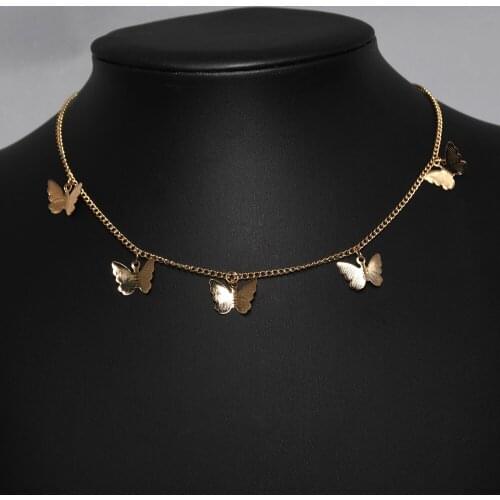 2020 Hot Butterfly Charm Necklace Little Light Weight Gold/Silver Color Butterfly Necklaces for Women Trendy Party Jewelry