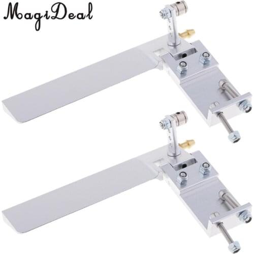 2x 95mm Alloy RC Boat Water Rudder Absorbing Steering Rudder for RC Boats CNC Silver
