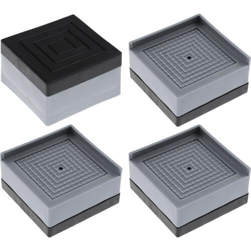 4Pcs Adjustable Bed Foot Heightening Pads Risers Stackable Furniture Lifts Coffee Table Block Washing Machine Sofa Fridge Mats