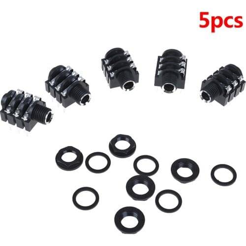 5PCS 6.5mm Stereo Audio Microphone Female Socket/Jack Connector 6P/6PIN