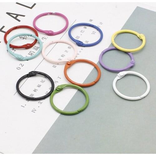5 pieces of 30mm color spray paint metal loose-leaf ring DIY keychain accessory pendant connecting ring split ring