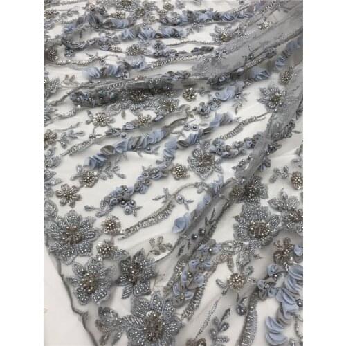 African lace fabric J-2186824 high quality lace net tulle french lace fabric african fabric with beads