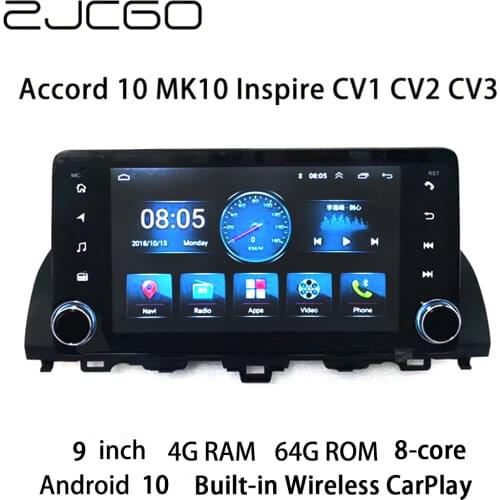 Car Multimedia Player Stereo GPS DVD Radio Navigation Android Screen for Accord 10 MK10 Inspire CV1 CV2 CV3 2018 2019 2020