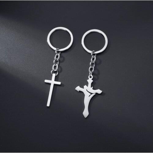 Jesus Cross Keychains Christian Religion Key Chains Fashion Jewelry Accessories Gift 2021 Bag Charm Car Keyring For Men Women