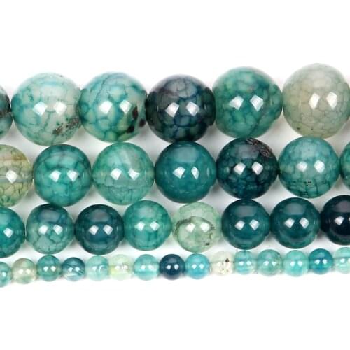 4-12mm Natural Stone Bead Round Smooth Green Agates Stone Loose Beads For Jewelry Making DIY Charm Bracelet Necklace Handmade