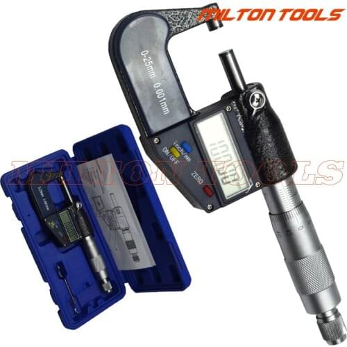 25mm/0.001mm Electronic Digital Micrometer Caliper Gauge Meter Chrome-plated Stainless Steel Outside Micrometer