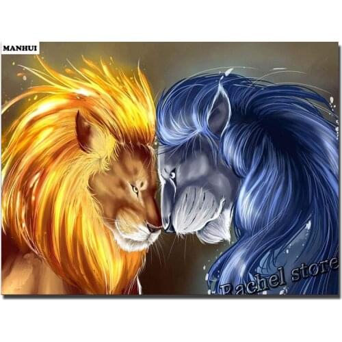 Diy Diamond Painting Cross Stitch Kits Diamond Mosaic Cartoon lion Full Square Diamond and Round Diamond Embroidery DS268