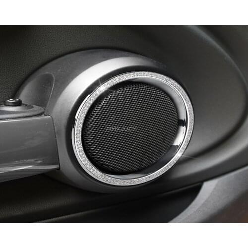 For MINI Cooper Hatchback F56 2014+ 2 Pieces Horn Ring Decal Sticker Alloy Rhinestone Cover