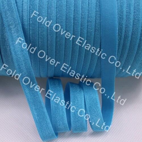 Hot sale Solid No Fold Elastic 50Yards of 3/8 inch FOE Elastic 317 Misty turquoise For DIY Headband Hair Accessories
