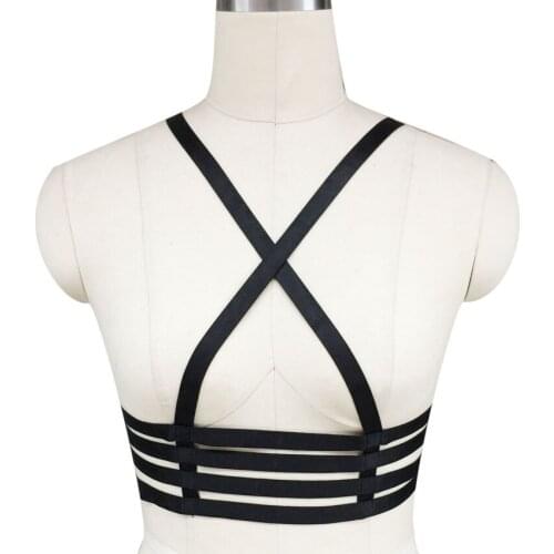Ligas casamento cage bra body harness sexy lingerie spandex harajuku pastel goth harness fetish bondage harness bra