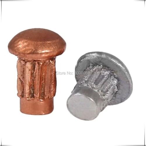 M3 Copper Round Head Solid Knurled Rivets For Name Plate 1000pcs/lot