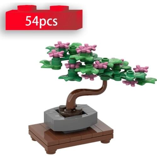Mini Plant Green Bush Flower Building Blocks Grass Ornament Bonsai Tree Model Assembly Educational Toys for Children Xmas Gifts