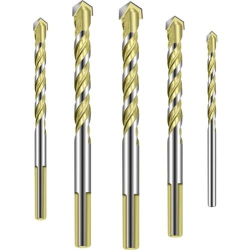 5/6/8/10/12mm Carbide Tipped Drill Bit Set for Masonry Ceramic Tile Wood Metal Concrete Stainless Steel Hole Saw Cutter Drilling