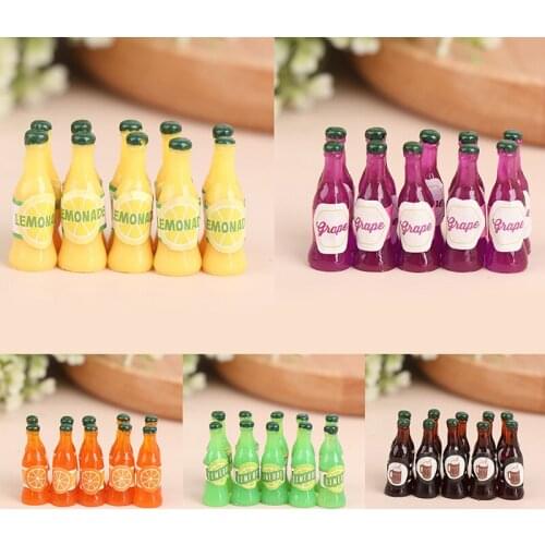 New Hot!10Pcs/Lot 1:12 Dollhouse Mini Drink Bottle Milk Tea Juice Drink Cup Ice Cream Cup Doll Kitchen Toy