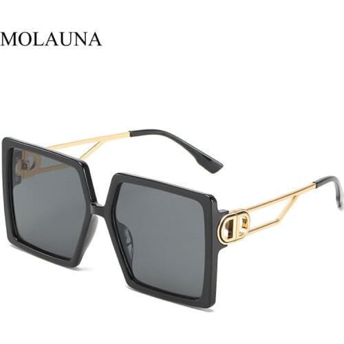 Driving Glasses Women Oversized Square Frame Letter D Sunglasses Vintage D shape Oversized Frame Popular Fashion Glasses Oculos