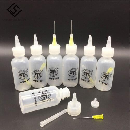 50ml Plastic Liquid Alcohol Bottle for Dispenser Rosin Solder Flux Paste for Mobile Phone PCB Cleaning Welding Repair