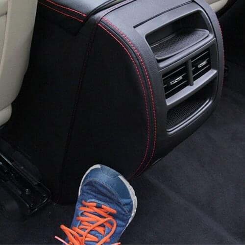 Anti Kick Car Rear Armrest Box Air Vent Outlet Guard Cover PU Leather BLK For Cadillac XT5