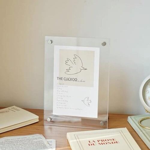 MINKYS 6/8 inch Transparent Acrylic Photo Frame Desktop Photo Frame Display Card Display Frame Holder School Stationery