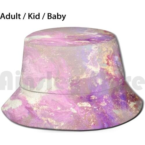 Romantic Soul Sun Hat Foldable UV Protection Marble Contemporary Decorative Romantic Pink Quartz Rosegold Modern
