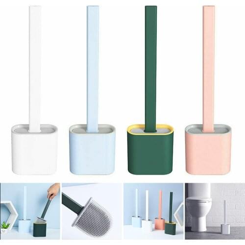 Toilet Brush With Silicone Toilet Brush Holder Creative Soft Plastic Brush WC Gap Brush Long Handle Brush Toilet Brush Set