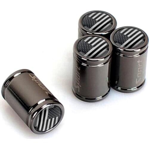 Sport Copper Auto Car Tire Wheel Valve Dust Caps Cover For Renault Logan Fluence Duster Scenic Megane Koleos With USA Grey Flag