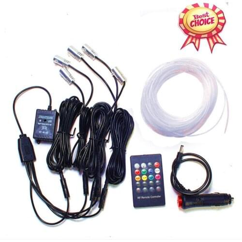 5 in 1 Car LED Strip Lights RGB Light LED Car Interior Neon with Sound Active Function for iPhone Android Smart Phone 12v kit