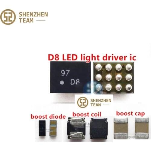 SZteam 10pcs/lot Lm3697 LM3697YFQR mark D8 12pin LED light IC boost diode coil cap for OPPO A57 R9SK R9plus vivo X5SL Y83