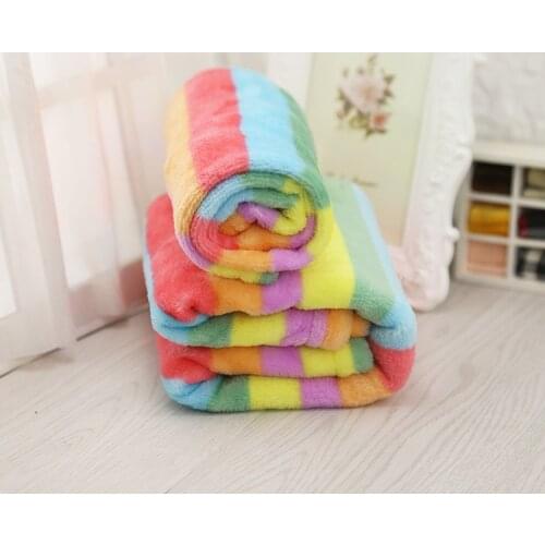 Seven Rainbow Flannel Heating Blanket Pet Dog Cat Golden Hair Teddy Autumn and Winter Heating Warm Blanket Free shipping