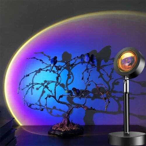 USB Sunset Red Star Projector Led Night Light Projection Bedside Desk Lamp Neon Sign Decoration Koranic Galaxy Backlight Decor