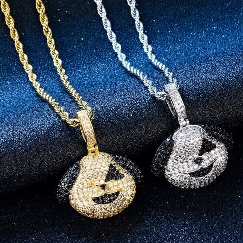 Yellow Copper Lion Iced Out Cheetah Pendant Bling Cubic Zirconia Pendant Necklace Fashion Hip Hop Men Jewelry With Tennis Chain