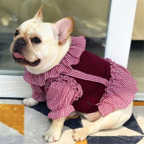 Winter Dog Clothes French Bulldog Dress Pug Clothing Skirt Poodle Bichon Frise Schnauzer Welsh Corgi Costume Pet Dresses Outfit