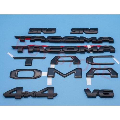 2016-2020 for TACOMA SR5 V6 BLACKOUT EMBLEM OVERLAY KIT TAILGATE LETTERS OEM
