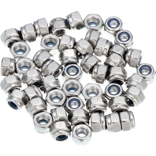 50 pcs M4*0.7 Screw nut Hex Screw Nut Steel Hexagon Galvanized Nuts NEW DIY Craft