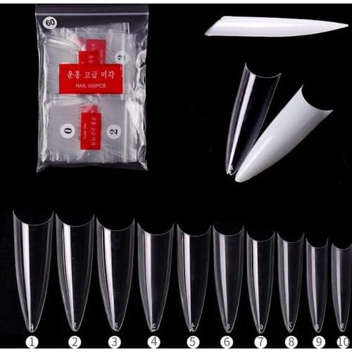 500 Packs/bags Nail Art French Nails Seamless Nails Ballet Nails Transparent Nails Toenails Toenails Nail Pieces Nail Fake