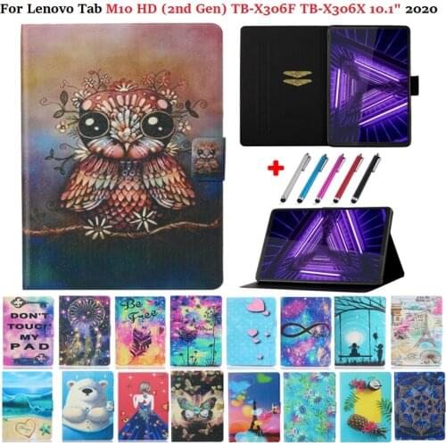 Case for Lenovo Tab M10 HD Gen 2 2nd TB-X306F Tablet Shell Print Wallet Funda For Lenovo Tab M10 HD 2nd Generation Coque +Gift