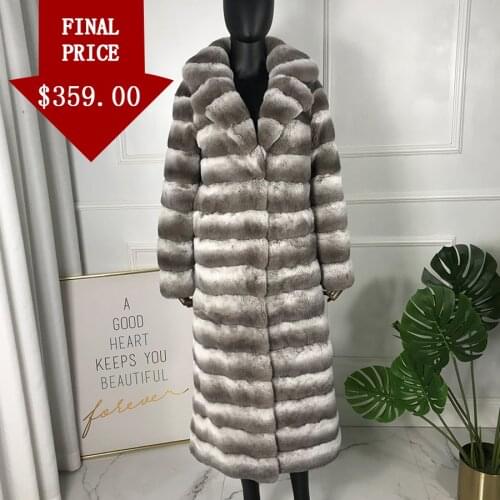 Long Style Fur Coat Women Real Rex Rabbit Fur Jacket 2021 New Warm Fashion Outwear Plus Size