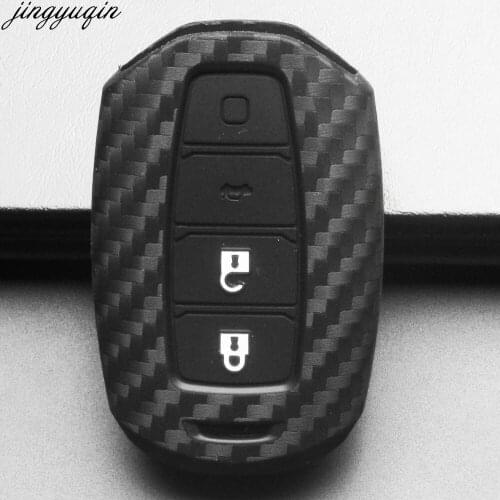 Jingyuqin For Hyundai i30 Ix35 Solaris Azera Elantra Grandeur Ig Accent Santa Fe Verna 2017 2018 Carbon Silicone Car Key Case
