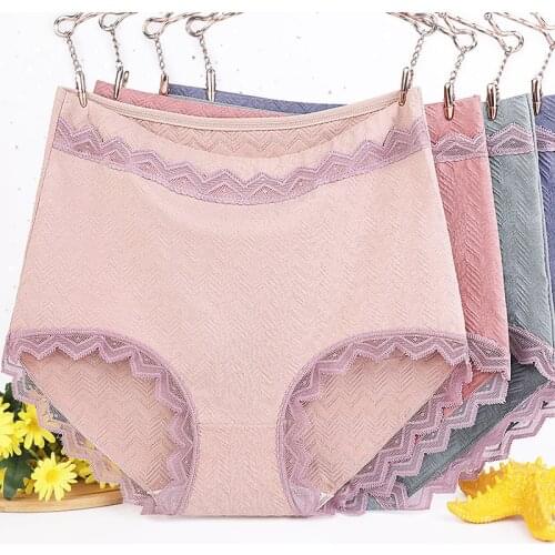 XL~6XL Breathable Briefs Sexy Lace Panties Cotton Underwear For Women Lingerie Summer Antibacterial Underpants Female Intimates