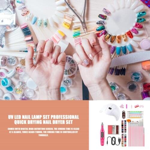UV LED Nail Lamp Set Professional Quick Drying Nail Dryer Set Suitable For All nail Glues Intelligent Infrared Sensor