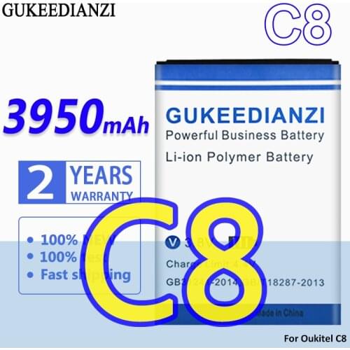 High Capacity GUKEEDIANZI Battery 3950mAh For Oukitel C8 OukitelC8