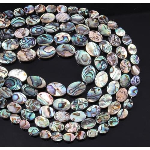 Exquisite Natural Abalone Shell Beads Oblate Round Shell Beads Charms Women for Making Jewelry Necklace Bracelet Accessories